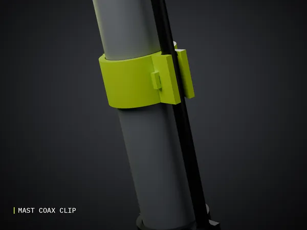 Render of my Mast Coax Clip 3D print model