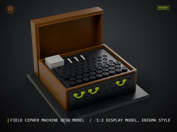Render of my Field Cipher Machine 3D print model