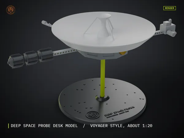 Render of my Deep Space Probe 3D print model
