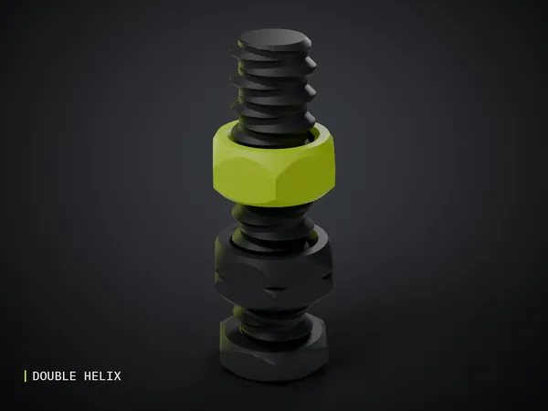 Render of my Double Helix Bolt 3D print model