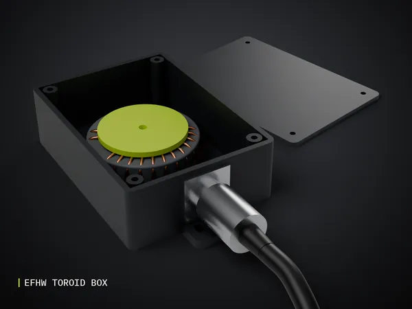 Render of my EFHW Toroid Box 3D print model