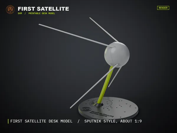 Render of my First Satellite 3D print model