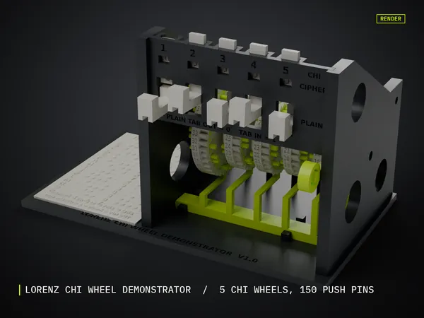 Render of my Lorenz Chi Wheel Demonstrator 3D print model