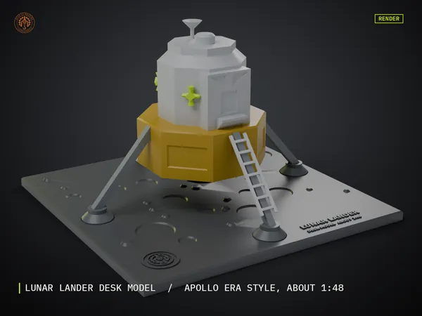 Render of my Lunar Lander 3D print model
