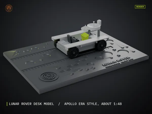 Render of my Lunar Rover 3D print model