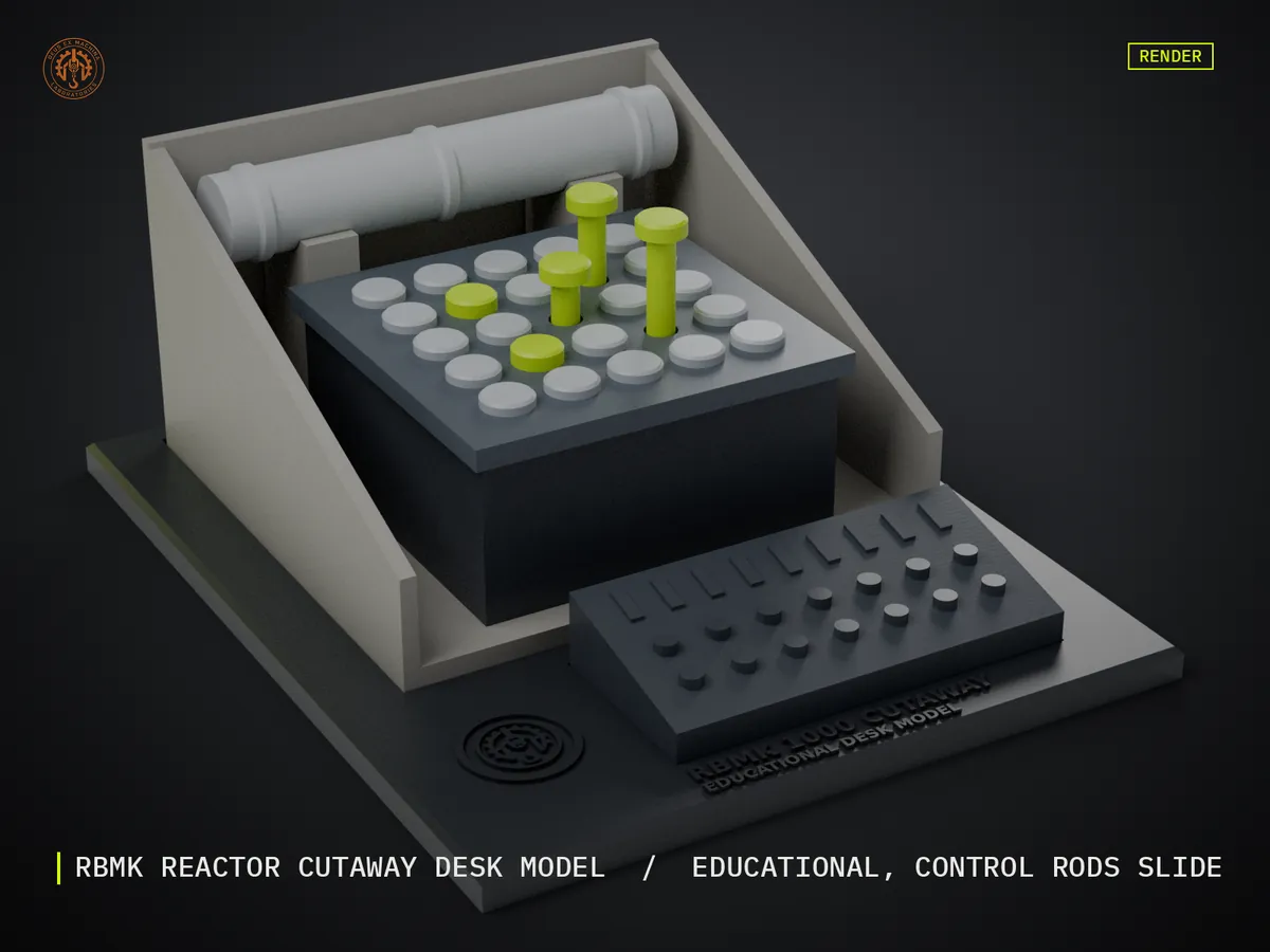Render of my RBMK Reactor Cutaway 3D print model
