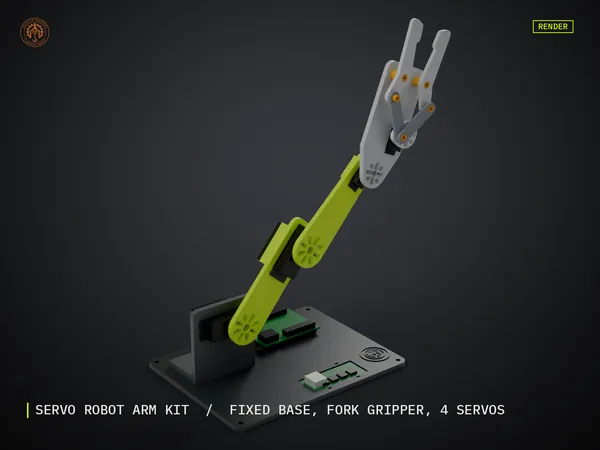 Render of my Servo Robot Arm Kit 3D print model