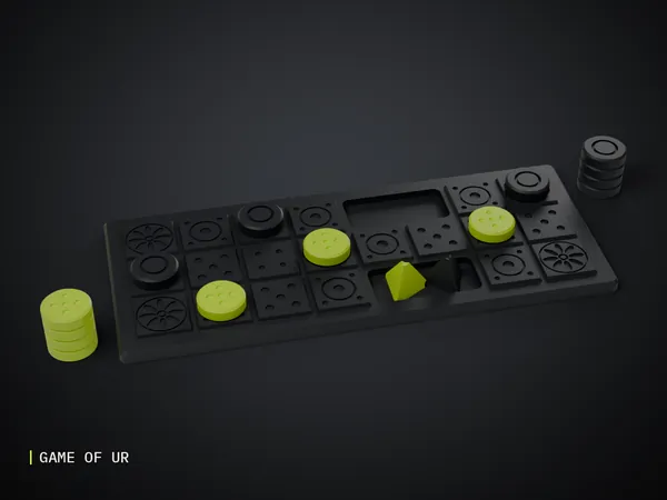 Render of my Royal Game of Ur Desk Set 3D print model